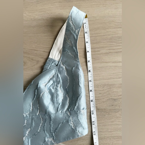 NWT Christian Pellizarri Blue Textured Bra Crop Top Made in Italy RARE - Picture 9 of 9